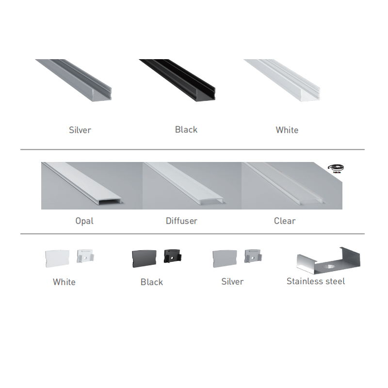 Black Aluminum LED Light Strip Channel For 20mm Double Row LED Strip Black Aluminum LED Light Strip Channel For 20mm Double Row LED Strip